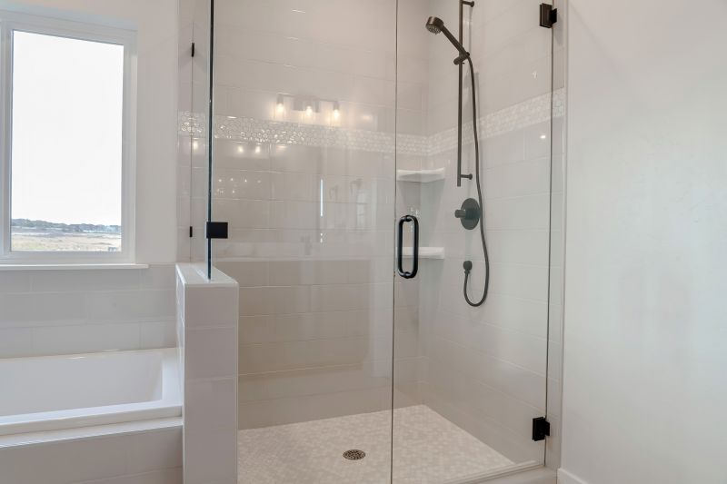 Contemporary Shower with Glass Doors