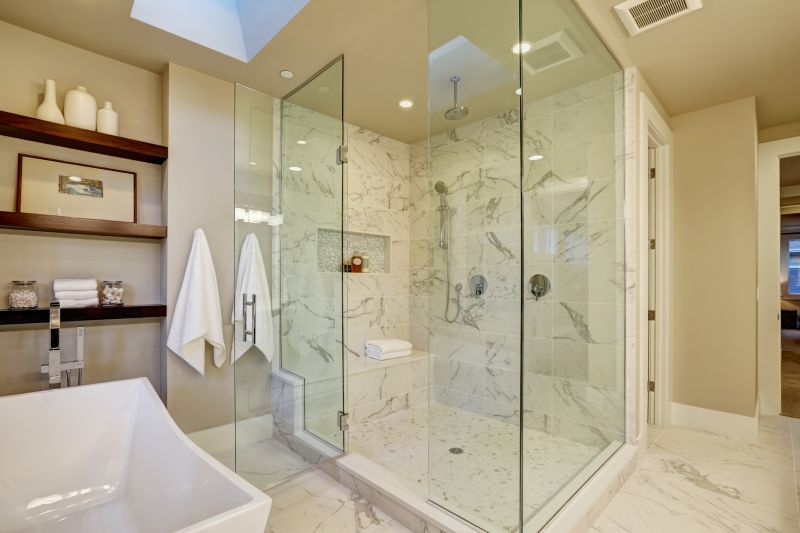 Luxury Shower with Marble Tiles